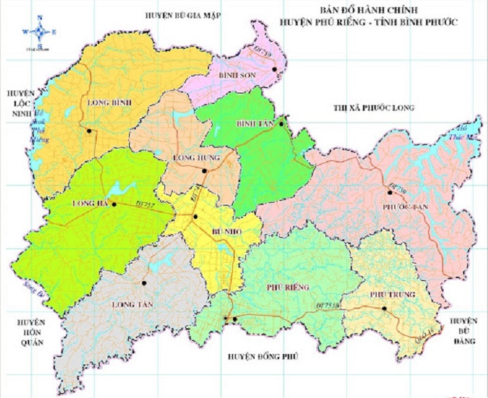 Bản đồ hành chính Huyện Phú Riềng